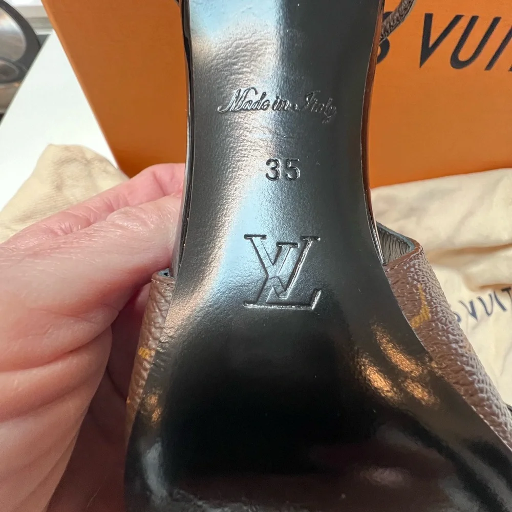 Louis Vuitton Cherie Monogram Brown Slingback Pumps - Picture 16 of 16